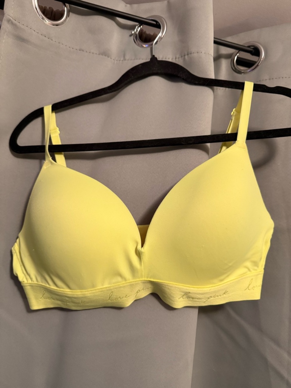 PINK Victoria's Secret Soft Yellow Lightly Padded Bra 38C
